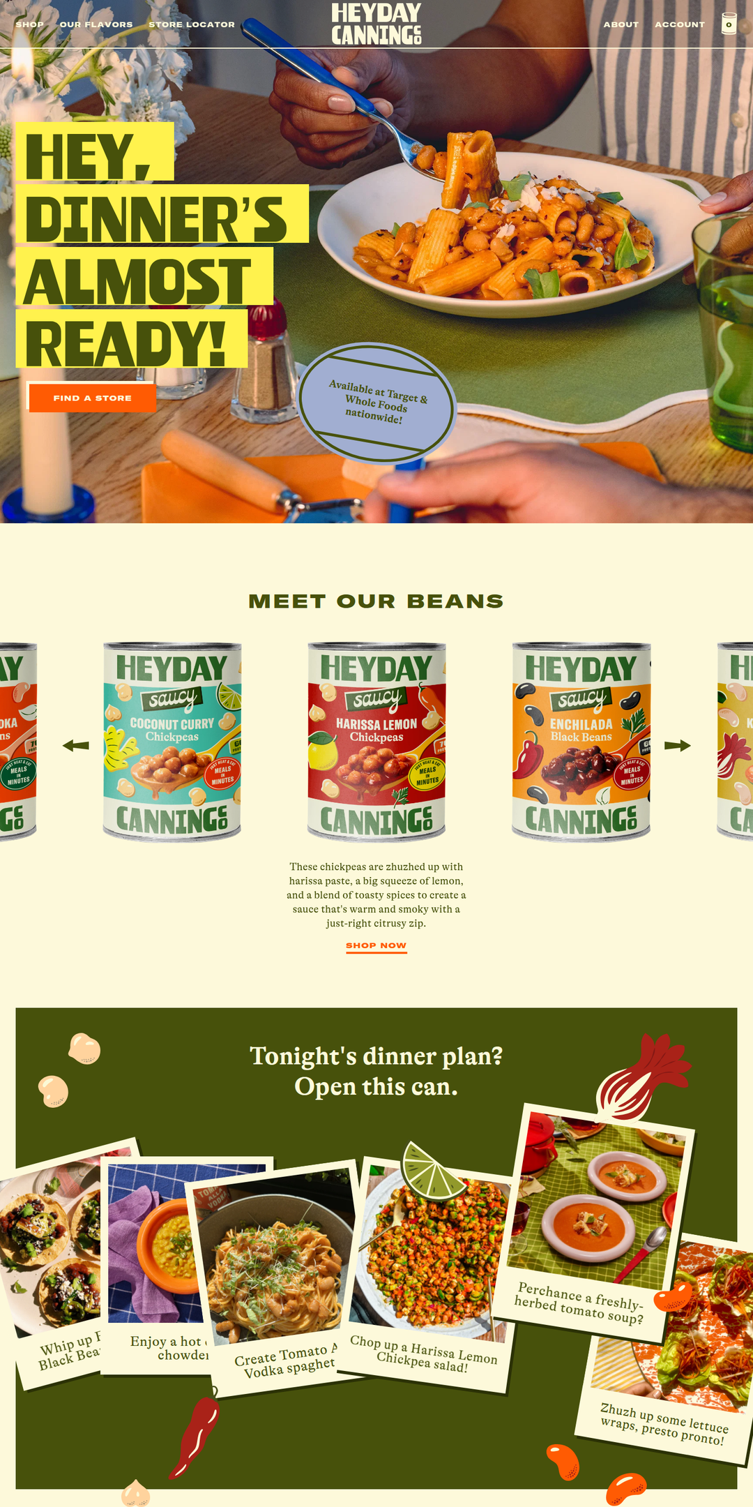 Home page of the Heyday Canning website