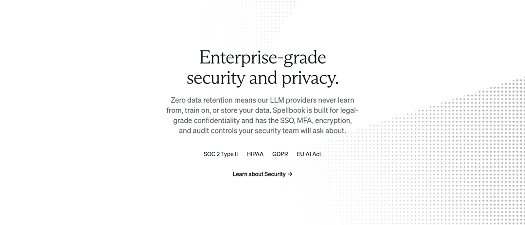Security and Privacy section from Spellbook