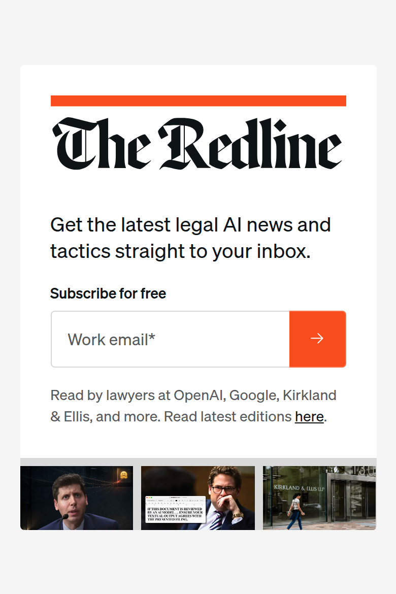 The Redline Newsletter section from Spellbook, on a phone