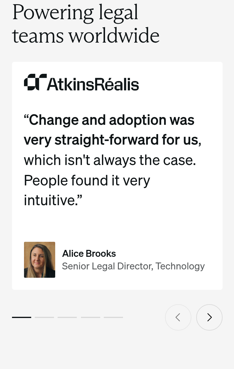 Powering Legal Teams section from Spellbook, on a phone