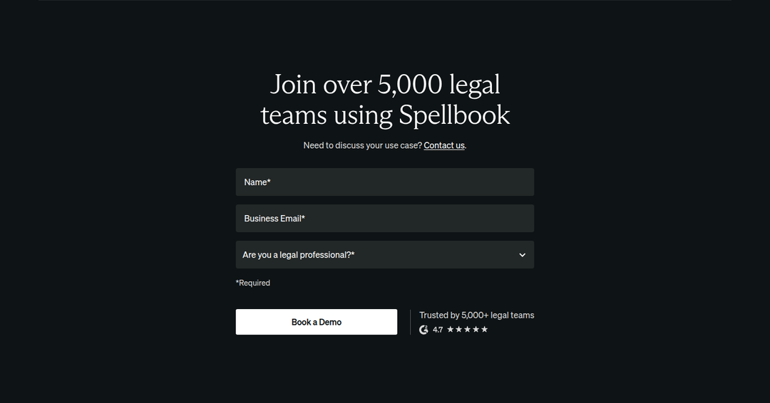 Demo Form section from Spellbook