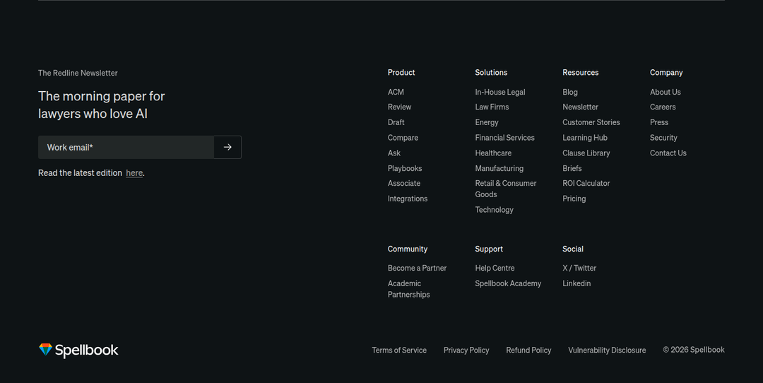 Footer section from Spellbook