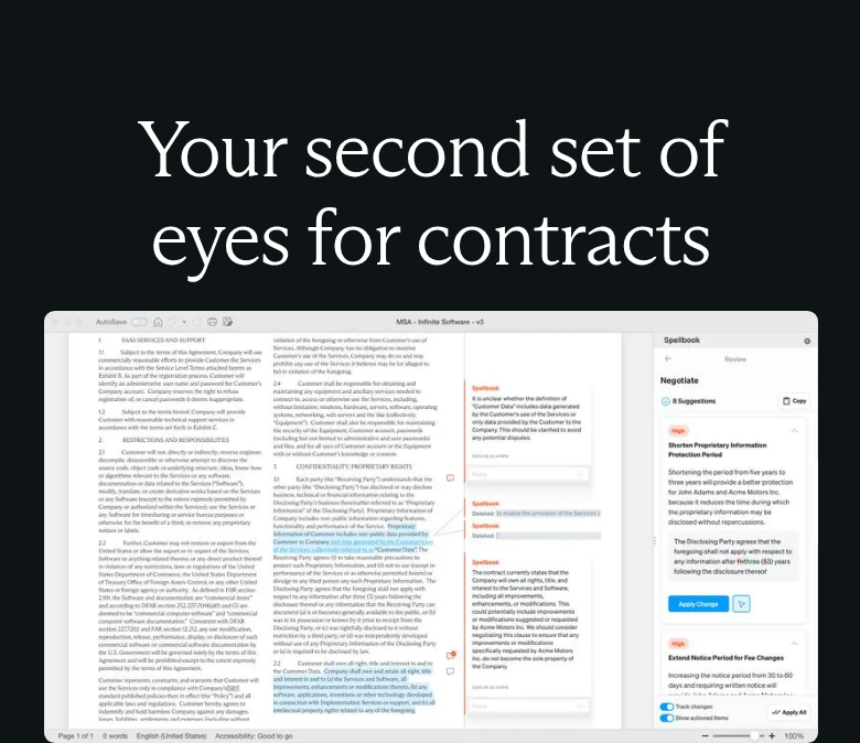 Your Second Set of Eyes section from Spellbook, on a phone