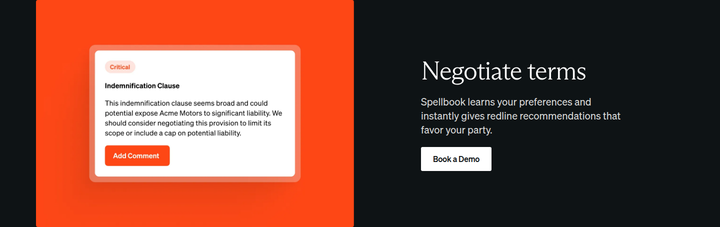 Negotiate Terms section from Spellbook