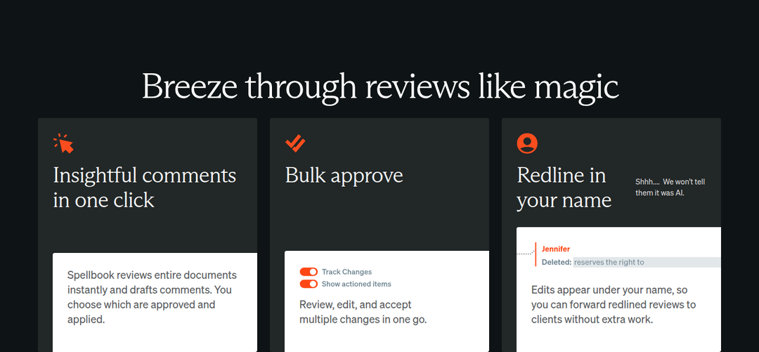 Breeze Through Reviews section from Spellbook