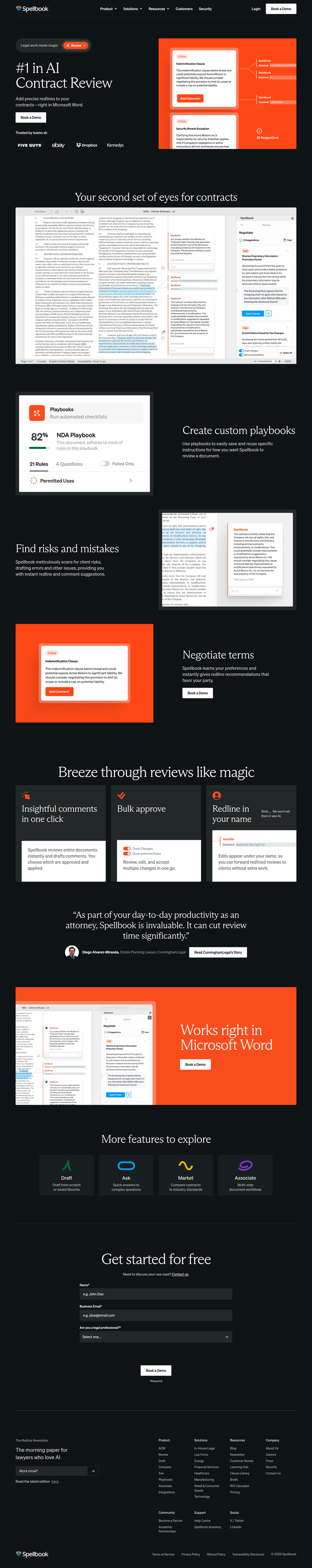 Contract Review page from Spellbook