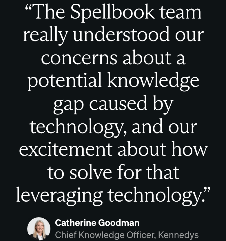 Testimonial section from Spellbook, on a phone
