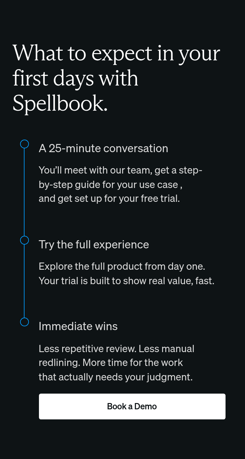 What to Expect section from Spellbook, on a phone