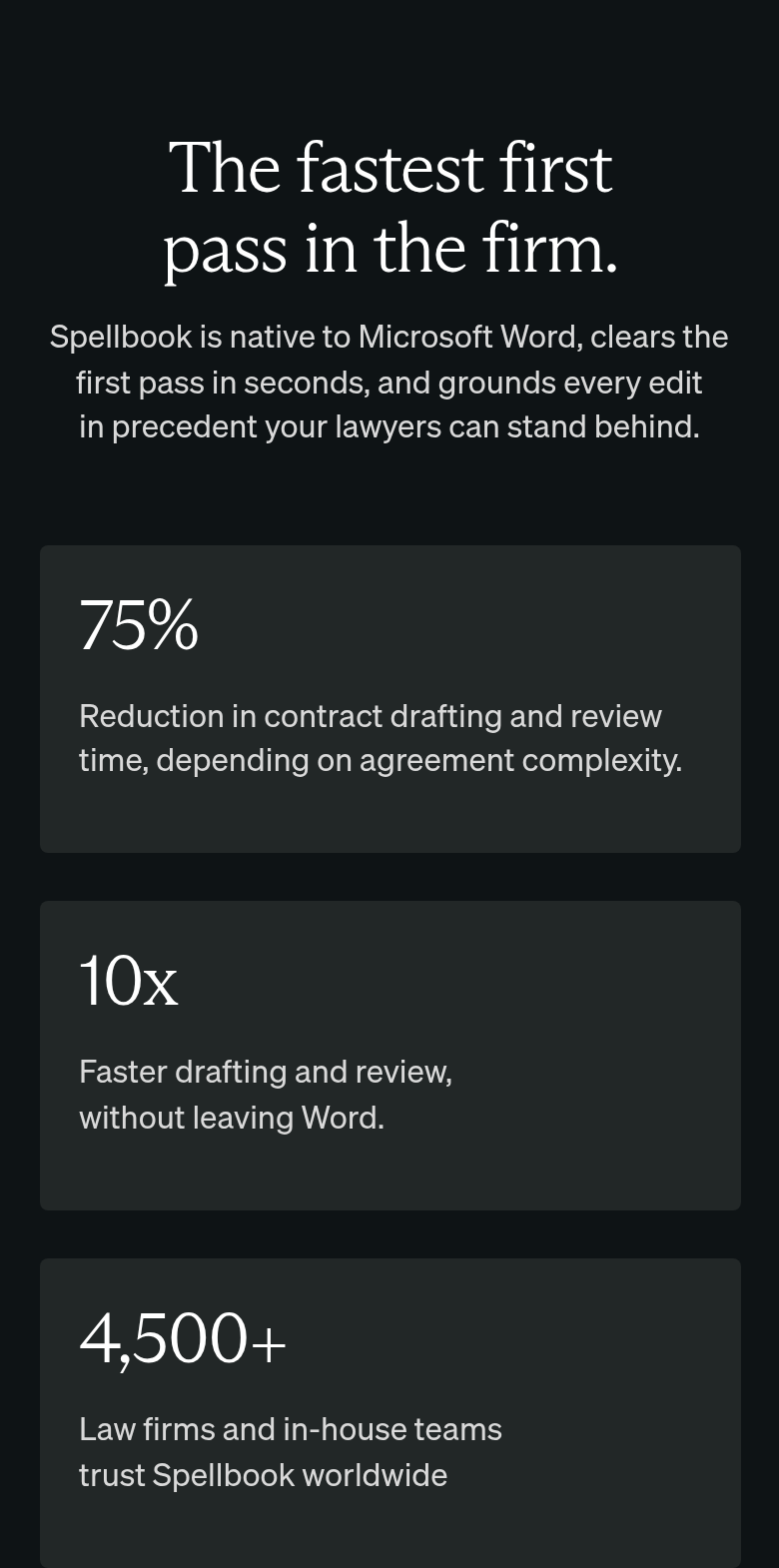 Stats section from Spellbook, on a phone