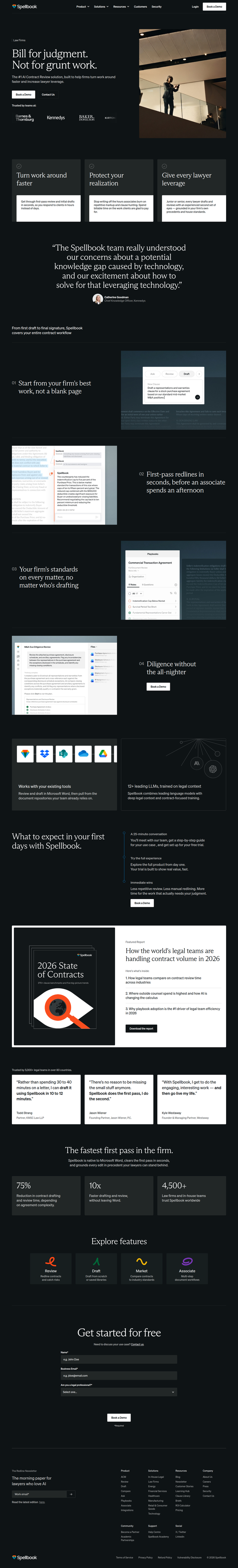 Law Firms page from Spellbook