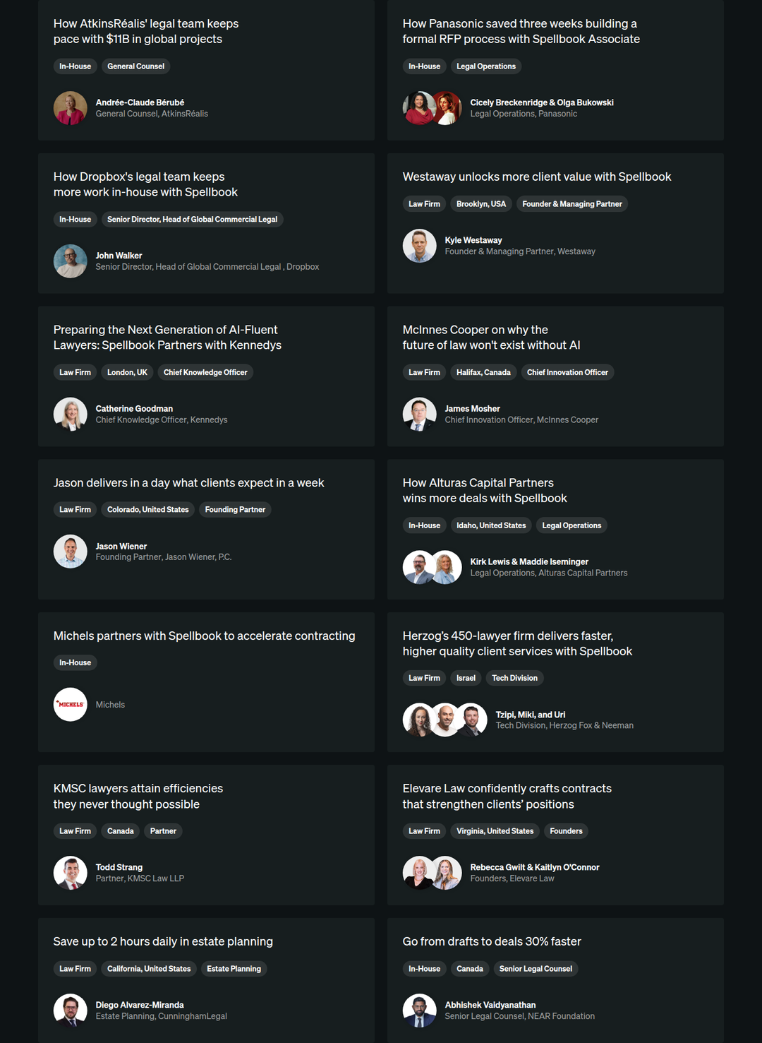 Stories section from Spellbook