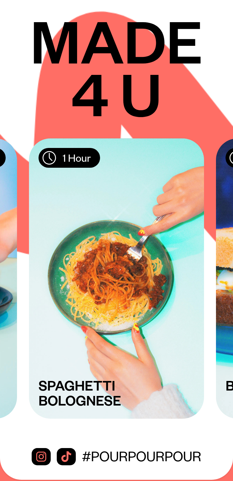 Made 4 U Recipes section from Koffiracha, on a phone