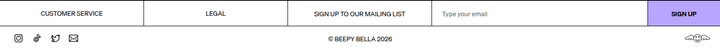 Mailing List and Footer section from Beepy Bella
