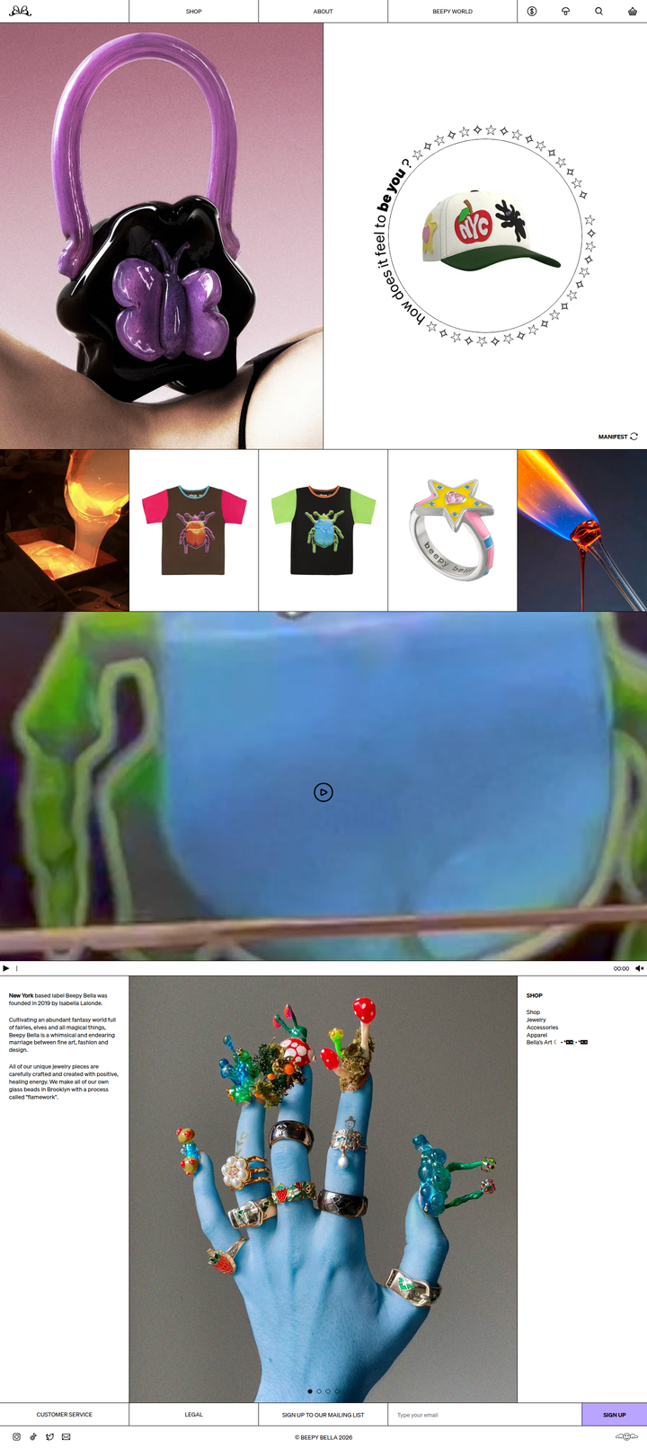 Home page from Beepy Bella