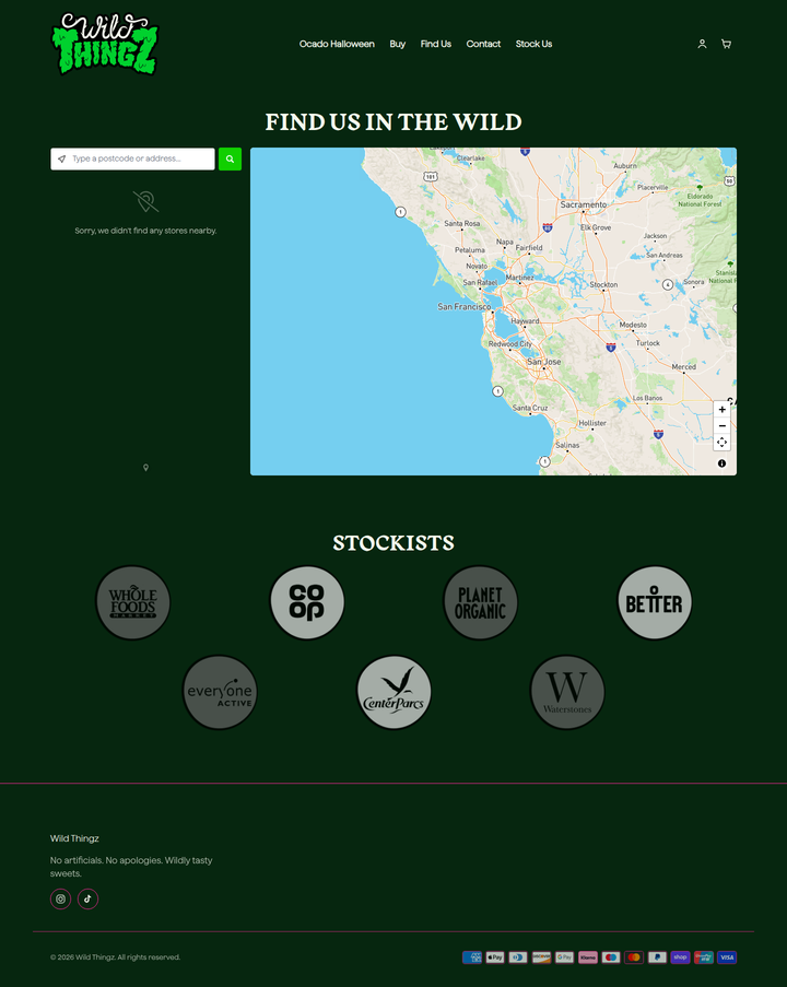 Find Us in the Wild page from Wild Thingz