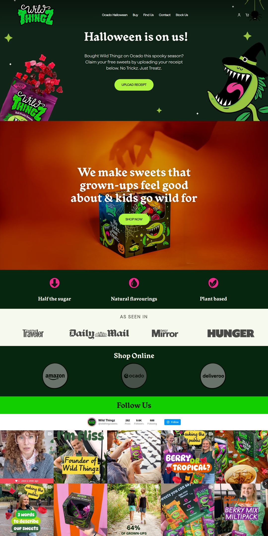 Home page of the Wild Thingz website