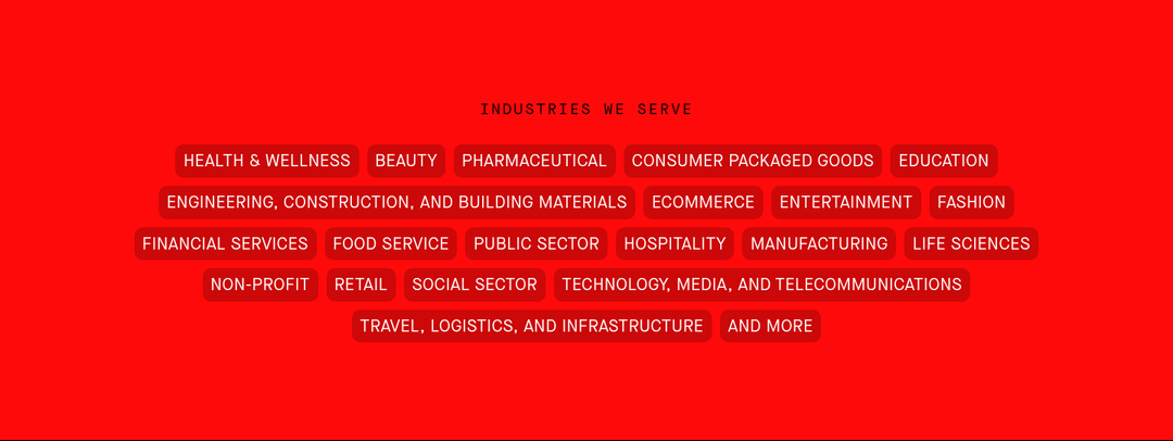 Industries We Serve section from NOBL