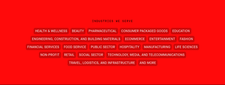 Industries We Serve section from NOBL