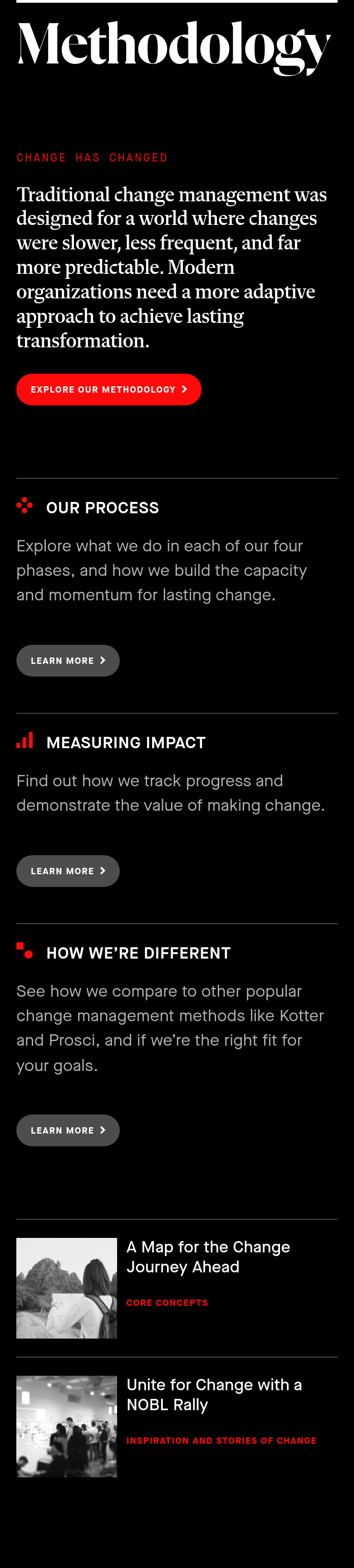 Methodology section from NOBL, on a phone