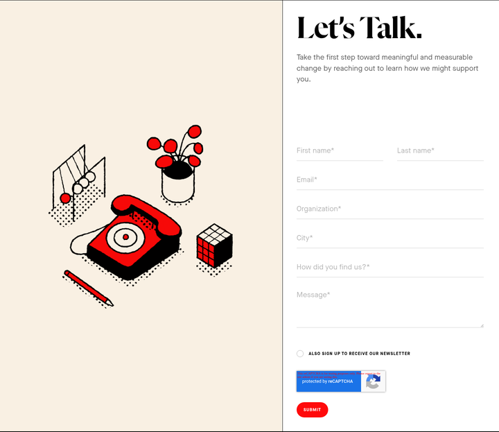 Let's Talk section from NOBL