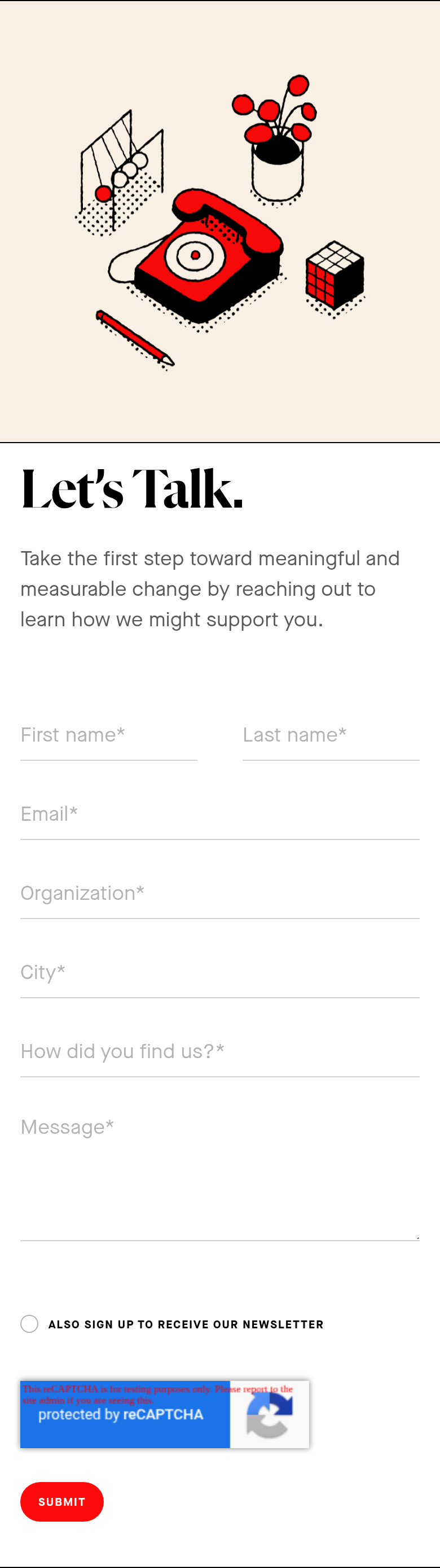 Let's Talk section from NOBL, on a phone
