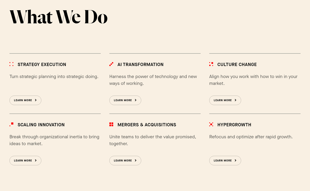 What We Do section from NOBL