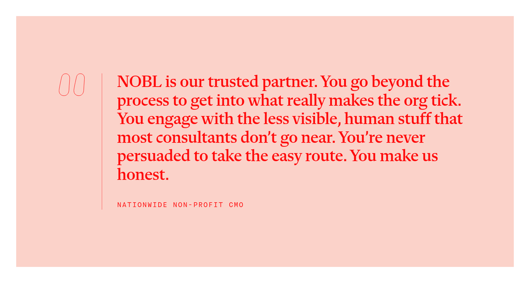 What Clients Say section from NOBL