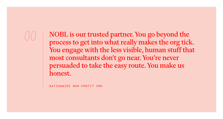 What Clients Say section from NOBL
