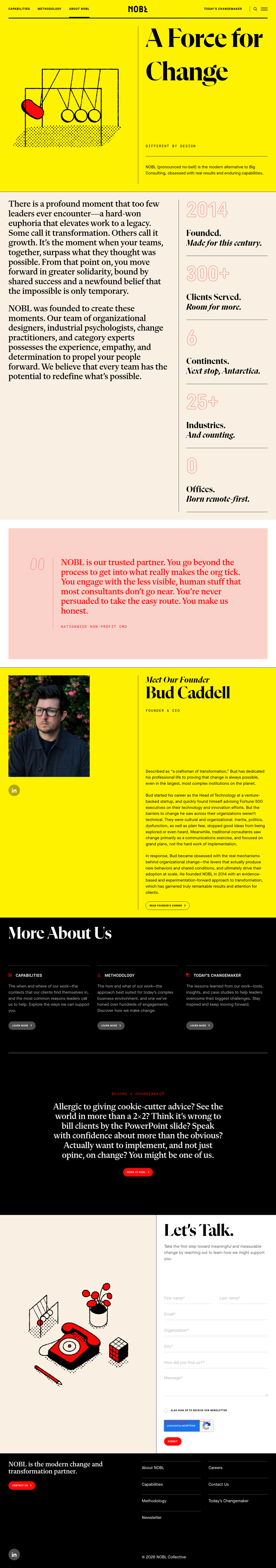 About page of NOBL