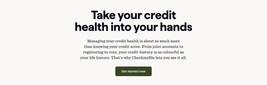 Take Your Credit Health Into Your Hands section from Checkmyfile