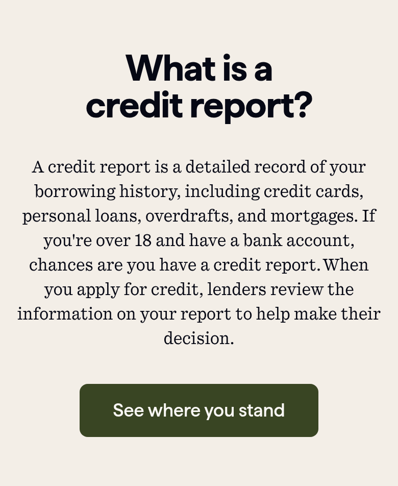 What Is a Credit Report section from Checkmyfile, on a phone