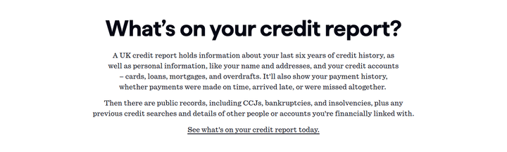 What's on Your Report section from Checkmyfile