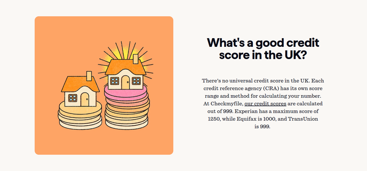 A Good Credit Score section from Checkmyfile