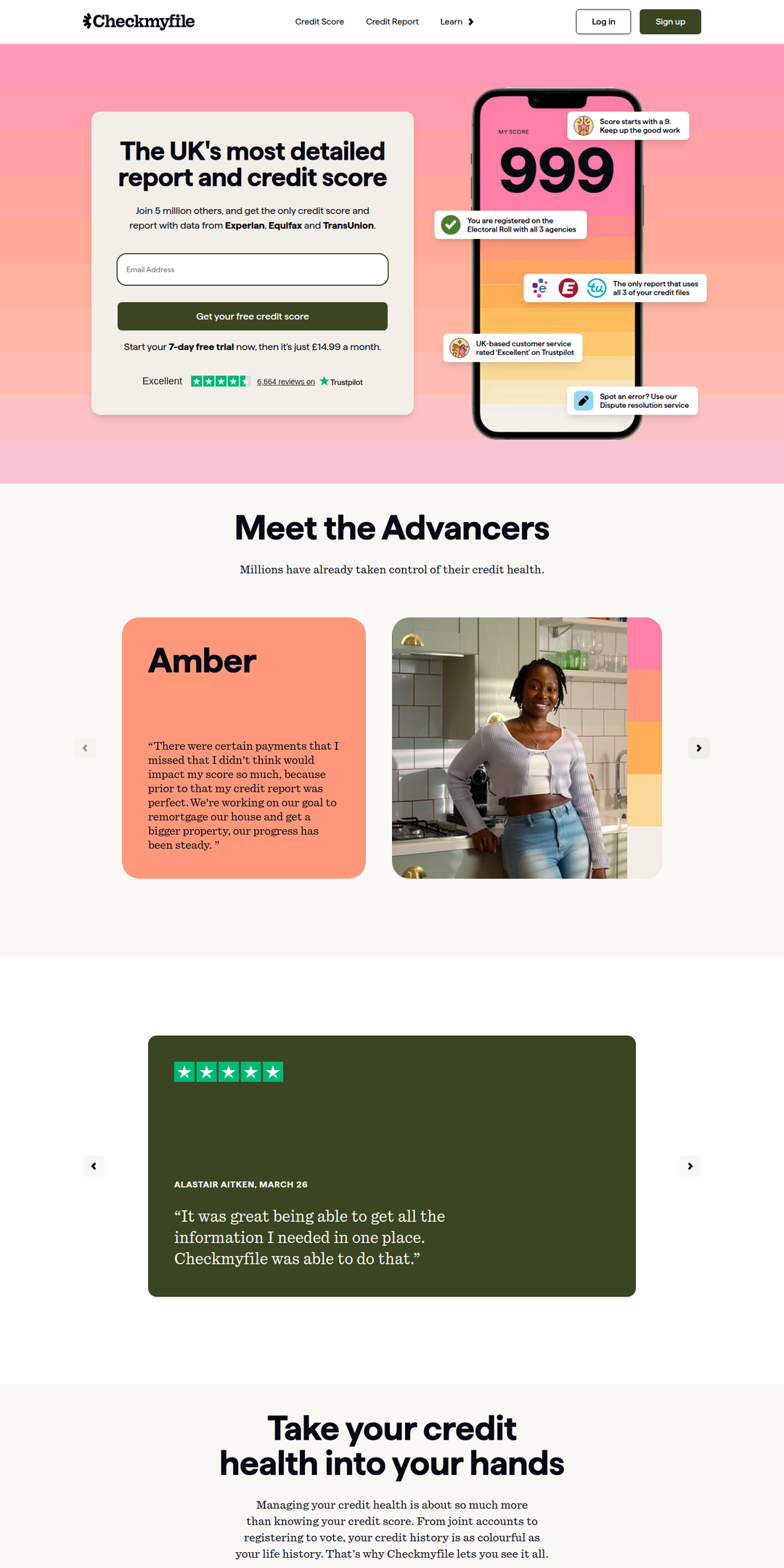 Home page of the Checkmyfile website