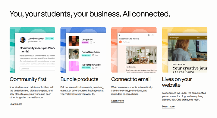 All Connected section from Podia