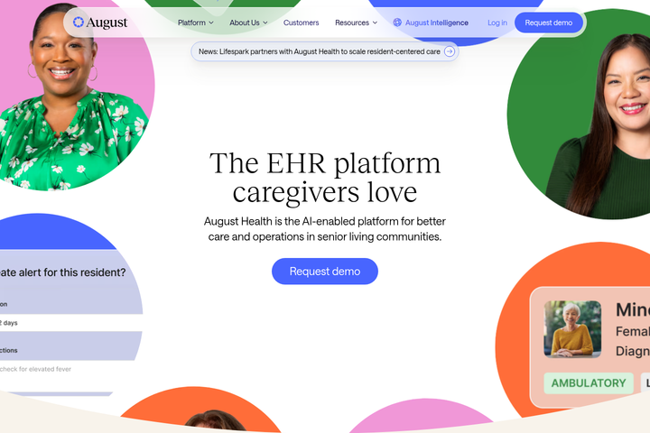 The EHR Platform Caregivers Love section from August Health