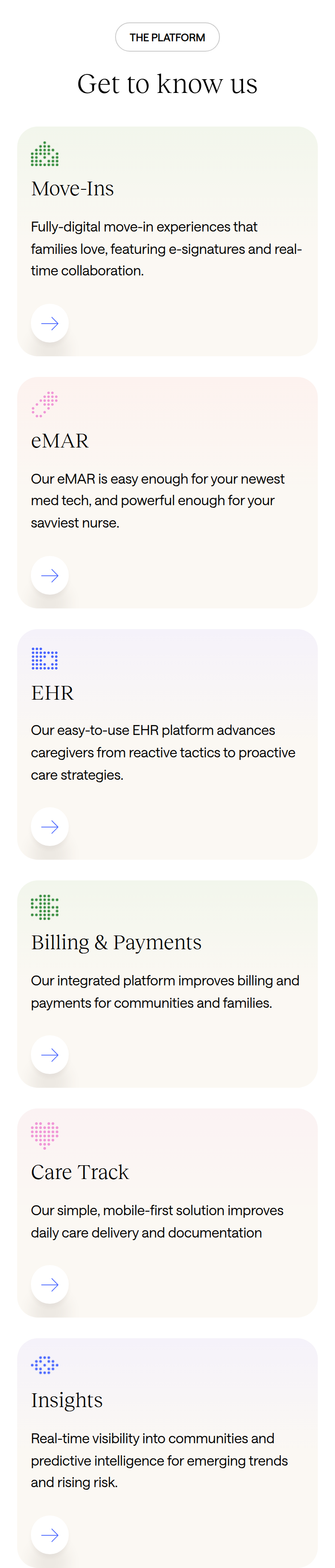 Get to Know Us section from August Health, on a phone