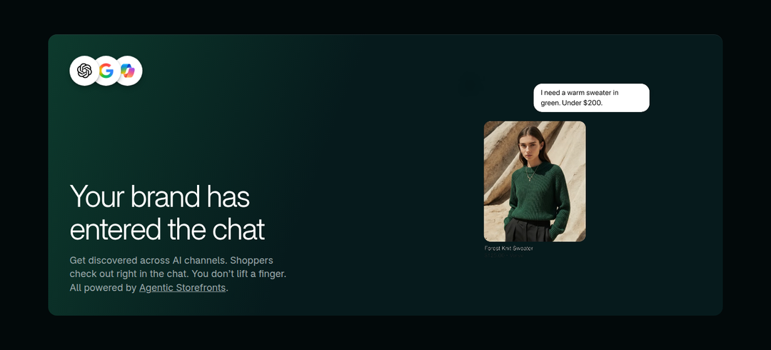 Your Brand Has Entered the Chat section from Shopify