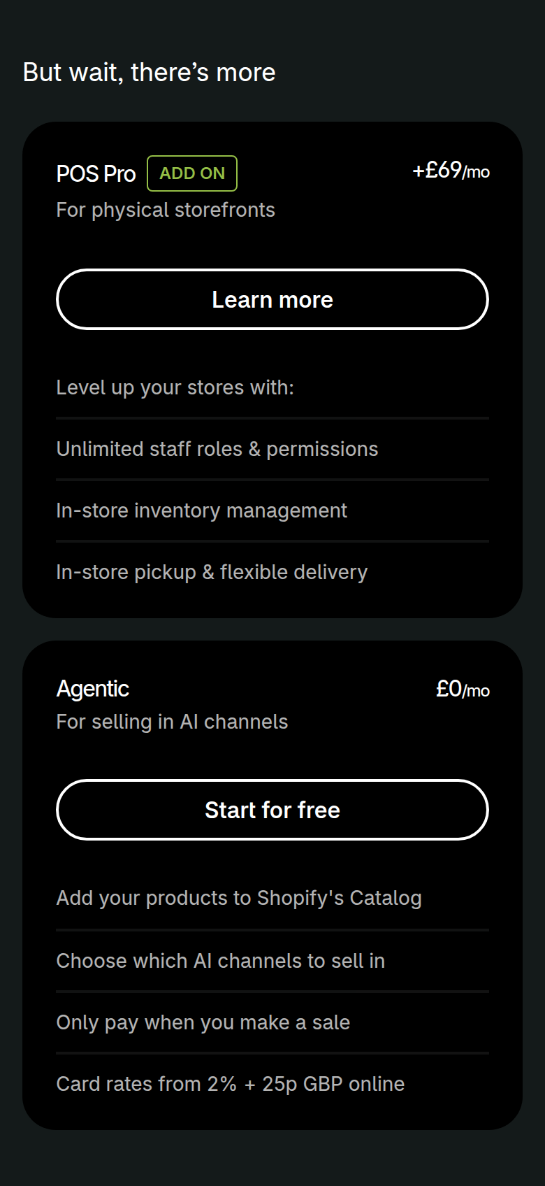 But Wait, There's More section from Shopify, on a phone