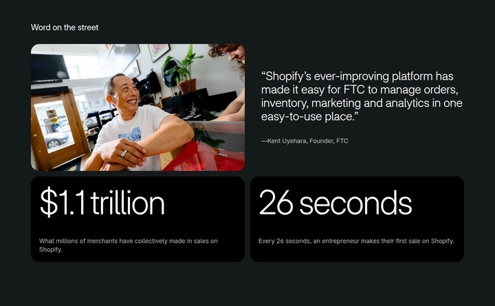 Word on the Street section from Shopify