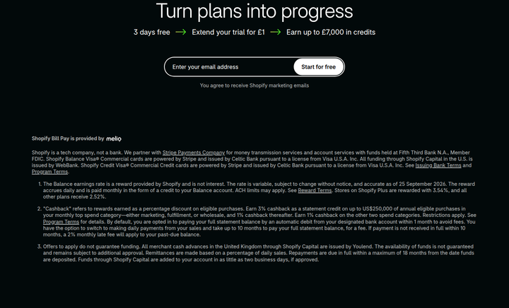 Turn Plans Into Progress section from Shopify