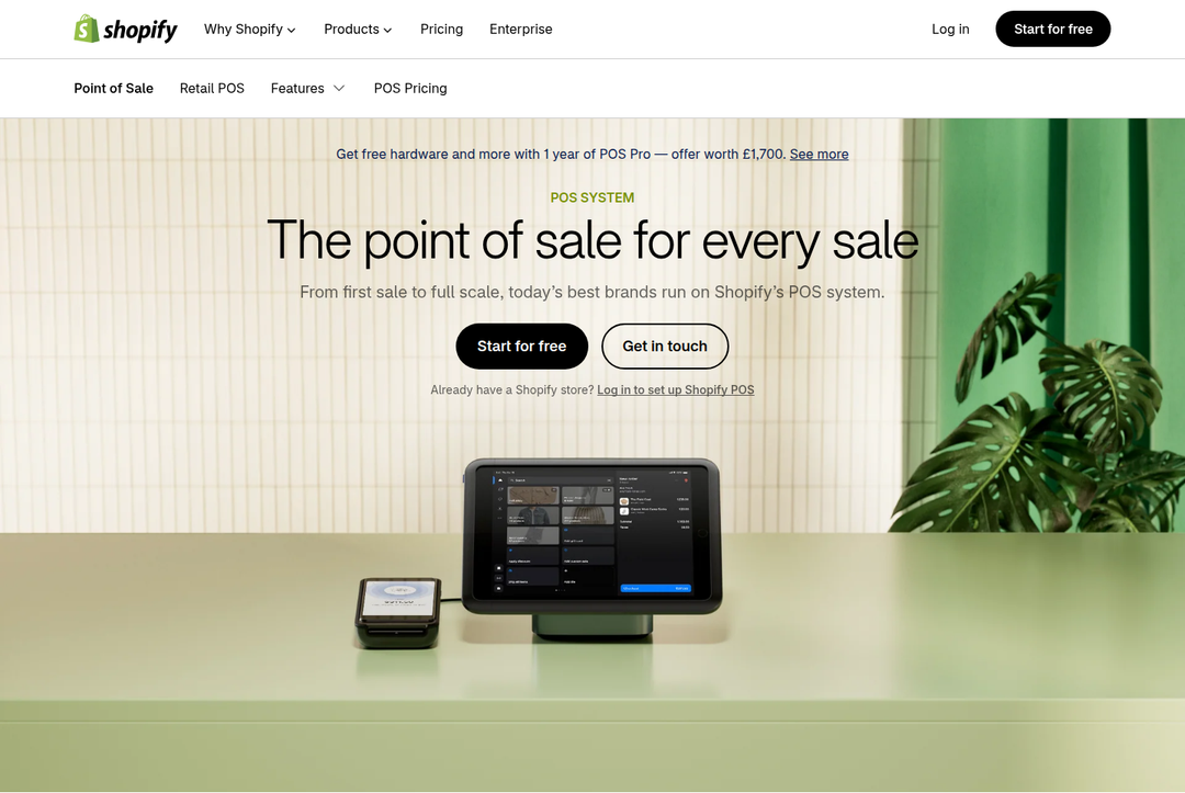 Hero section from Shopify