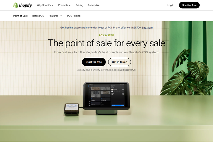 Hero section from Shopify