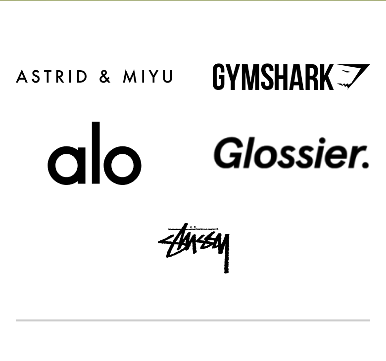 Retailer Logos section from Shopify, on a phone