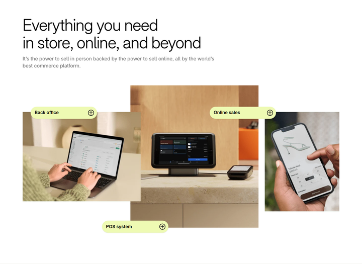 In Store, Online and Beyond section from Shopify