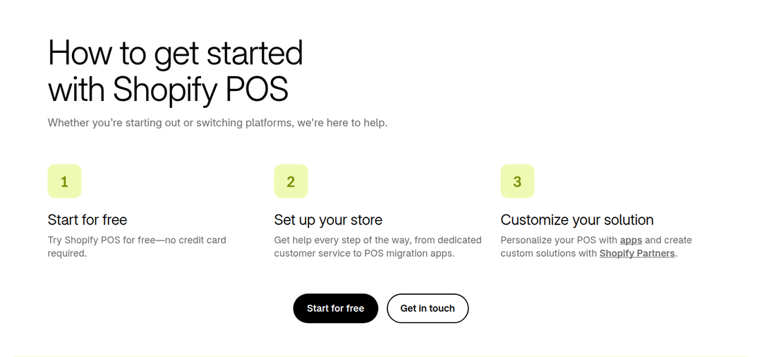How to Get Started section from Shopify