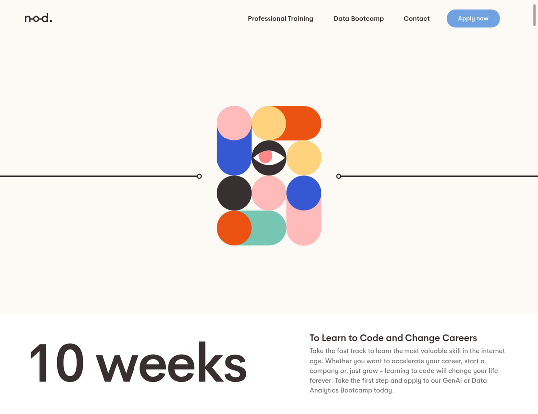 10 Weeks to Learn to Code section from Nod Coding Bootcamp