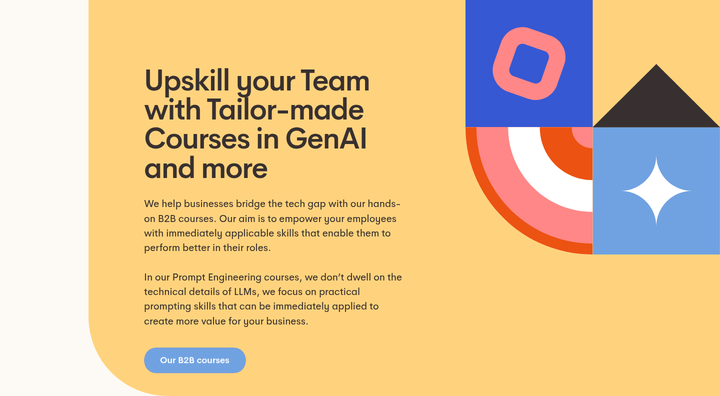 Upskill Your Team section from Nod Coding Bootcamp