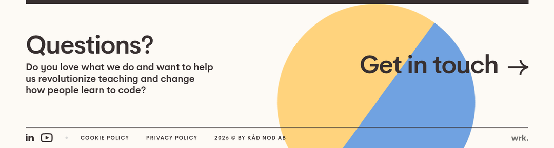 Questions? Get in Touch section from Nod Coding Bootcamp