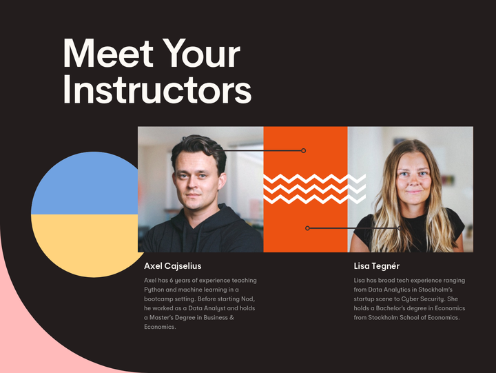 Meet Your Instructors section from Nod Coding Bootcamp
